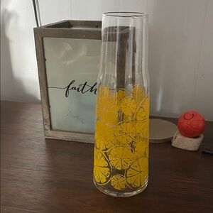 IHR Yellow Citrus Glass Vase/Pitcher